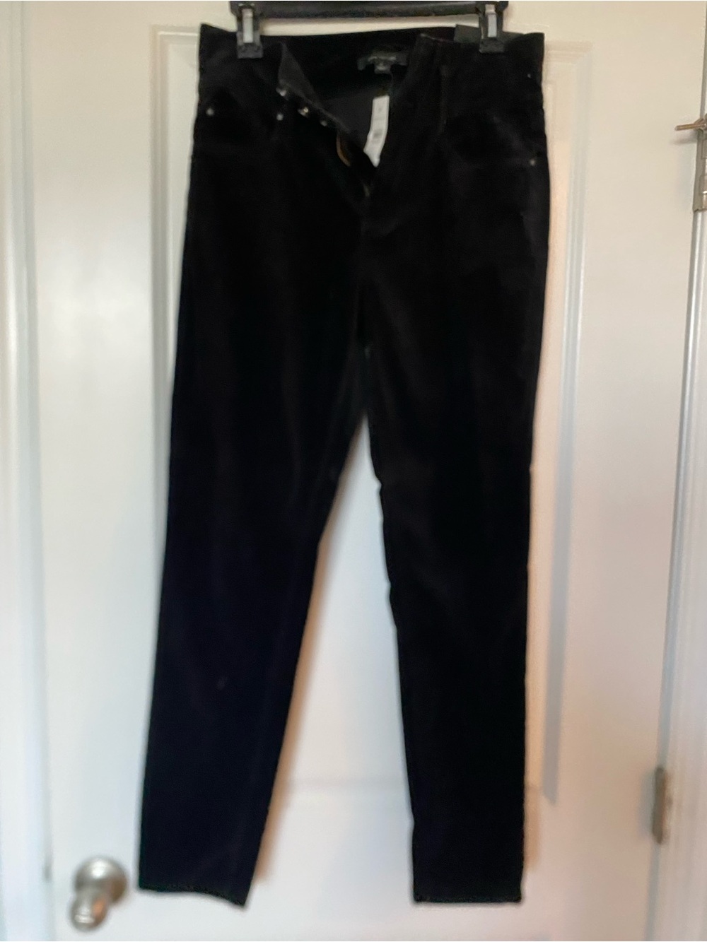 Ann Taylor Black Corduroy Slim Trousers